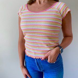 Vintage Rainbow Sherbert Striped Tee